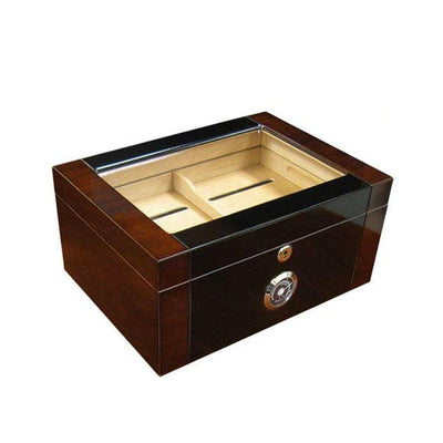 Berkeley II 100 Count Mahogany and Black Lacquer Cigar Humidor