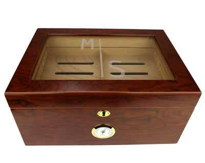 The Piedmont Personalized Glass Top 75 Cigar Humidor