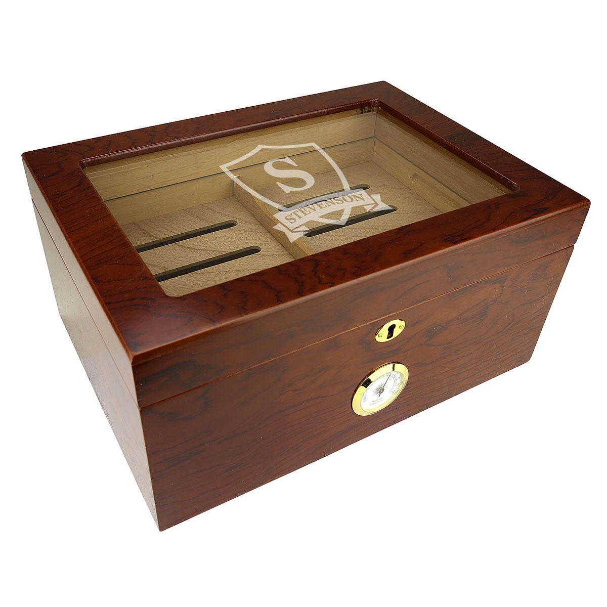 The Winchester Personalized Glass Top 75 Cigar Humidor