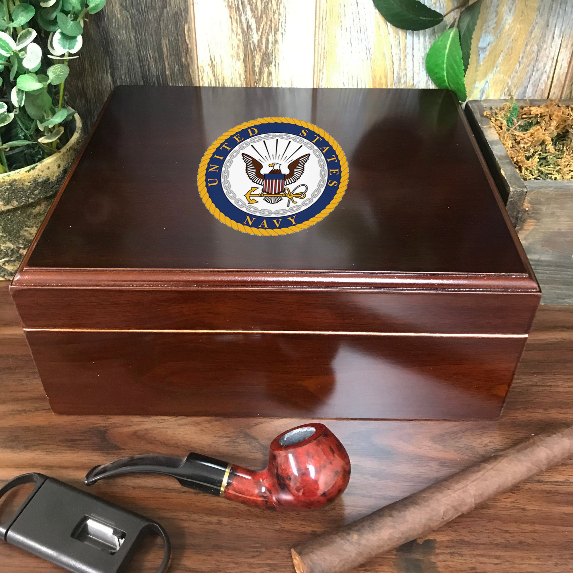 United States Navy 25 Cigar Humidor