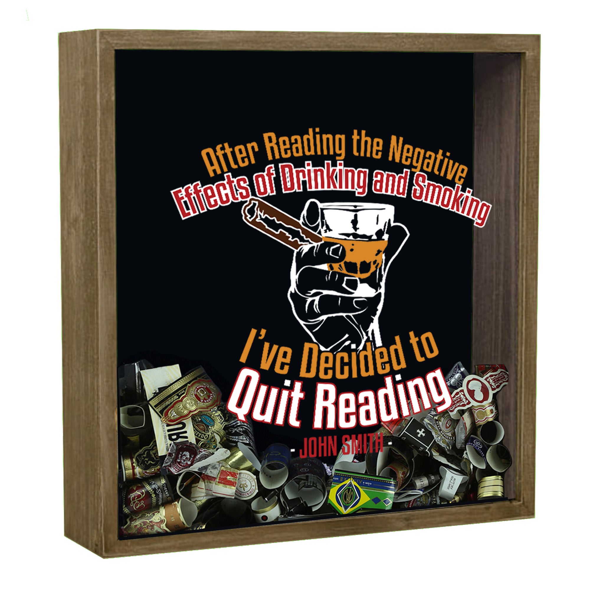 Personalized Acid Wash Cigar Band Shadow Box - After Reading