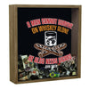 Personalized Acid Wash Cigar Band Shadow Box - A Man Cannot Live on Whiskey Alone