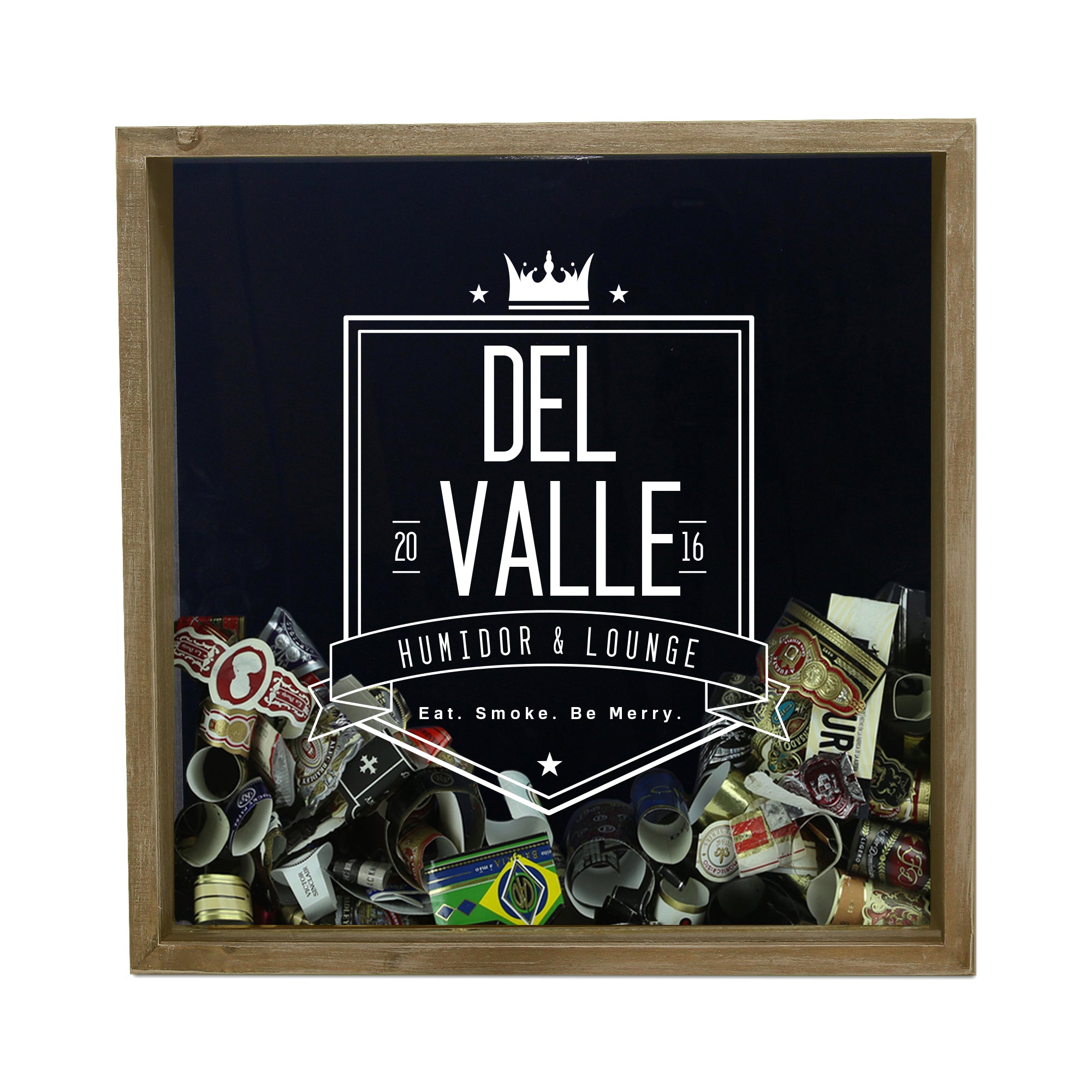 Personalized Acid Wash Cigar Band Shadow Box - Neighborhood Lounge