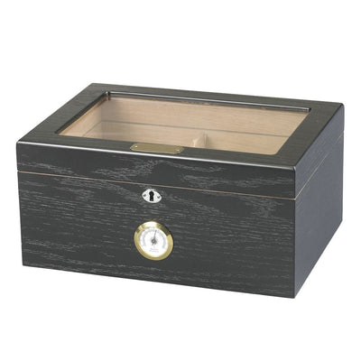 The Black Milano Glass Top Cigar Humidor