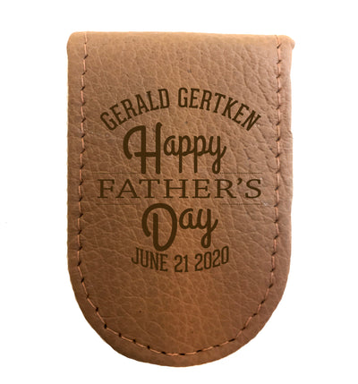 Personalized Father's Day Genuine Leather Money Clip