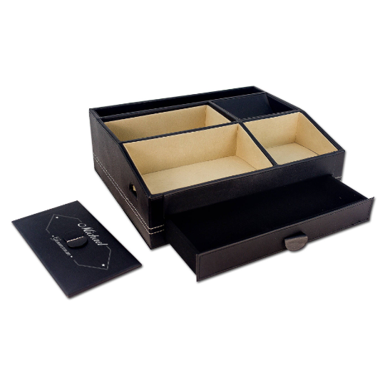 Custom Printed Leather Desk Organizer