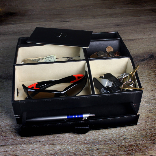 Custom Printed Leather Desk Organizer