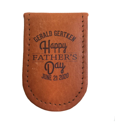 Personalized Father's Day Genuine Leather Money Clip