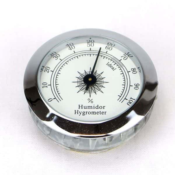Silver Textured Inner Bezel Round Digital Hygrometer with Calibration  (1-7/8)