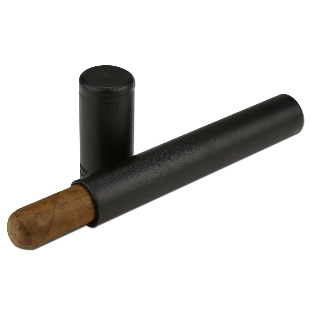 Telescopic Crushproof Cigar Travel Case Single Cigar Tube + Built-In Hygrometer